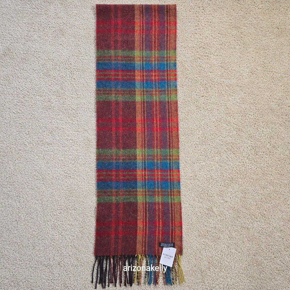 NWT Foxford Lambswool Scarf Plaid - Picture 2 of 9